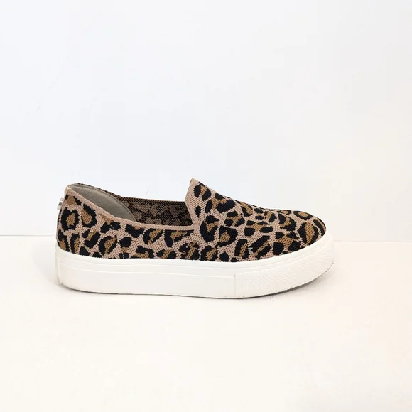 Steve Madden Platform Sneakers sz 9 Women Animal Print Shoes Slip on knit mailer - Picture 8 of 10